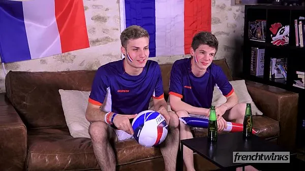 Big Two twinks support the French Soccer team in their own way best Clips