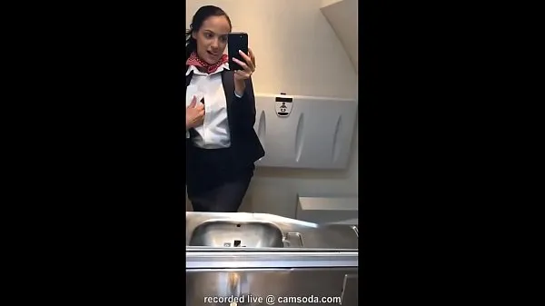 Big latina stewardess joins the masturbation mile high club in the lavatory and cums best Clips