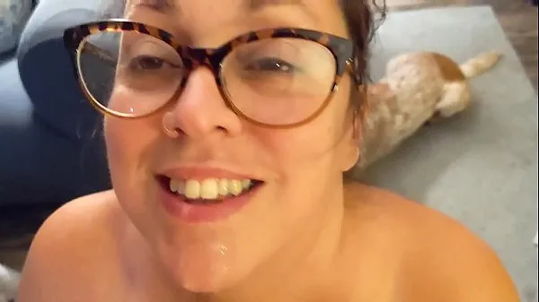 Big Surprise Video - Big Tit Nerd MILF Wife Fucks with a Blowjob and Cumshot Homemade best Clips