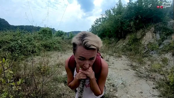 Big Tourist in the mountains fucks in the mouth and ass - eats cum best Clips