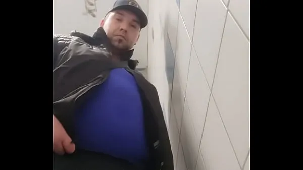 Big Fat amateur gay dildo in open public restroom best Clips