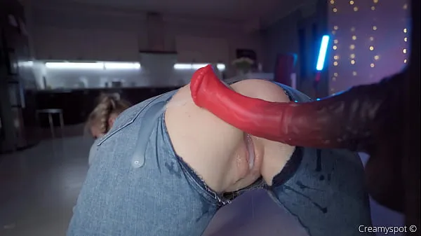 Big Big Ass Teen in Ripped Jeans Gets Multiply Loads from Northosaur Dildo best Clips